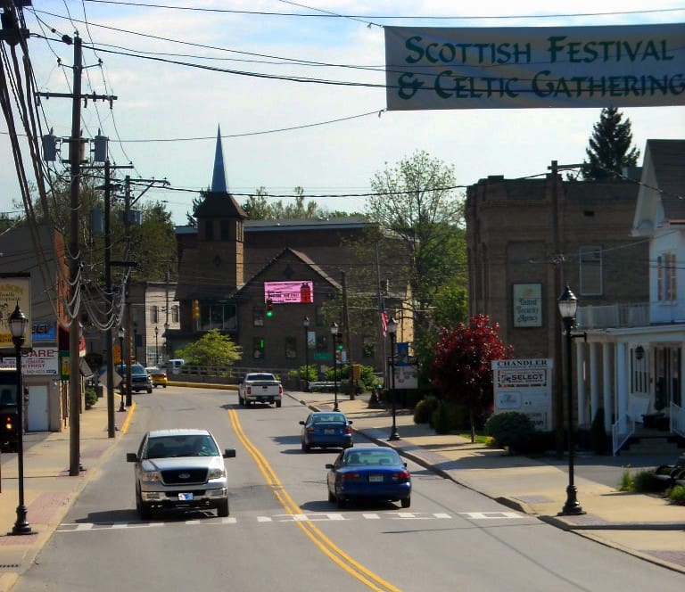 Main Street at Simpson Creek Main Street in Bridgeport, WV, Harrison County, Monongahela Valley Region