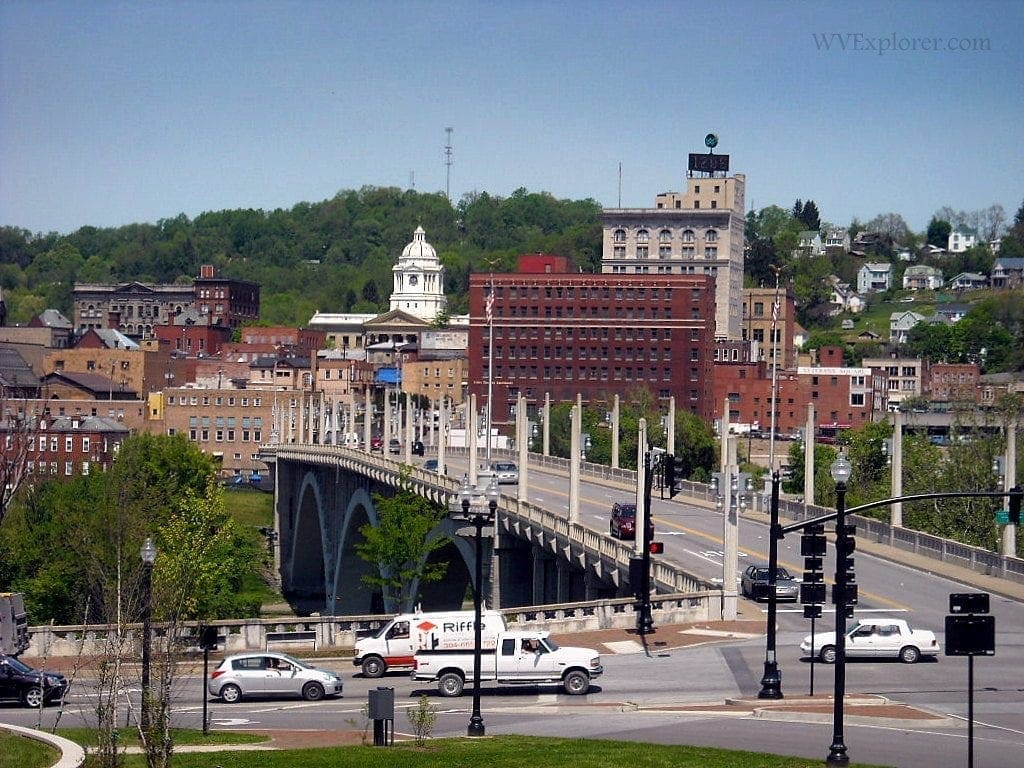 Bridge into Fairmont, West Virginia, Marion County, communities in the Monongahela Valley Region