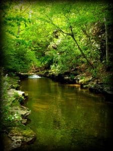 Channel in Little Bluestone River near Streeter, WV, Summers County, Bluestone Region