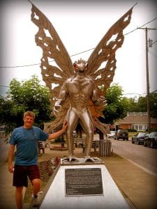 Mothman statue at Point Pleasant, WV, Mason County, Mid-Ohio Valley Region