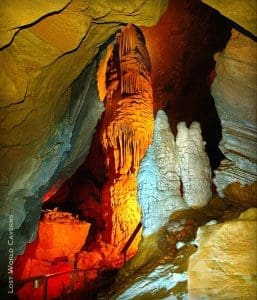 Stalagmite, Caving at Lost World Caverns, Lewisburg, WV, Greenbrier County, Greenbrier Valley Region