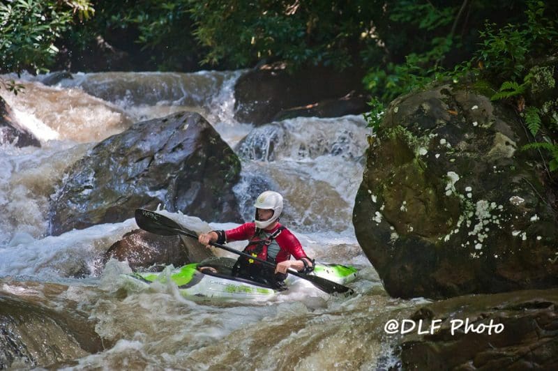 Kayaker on Deckers Creek, Morgantown, West Virginia, Monongalia County, Monongahela Valley Region