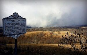 Snow squall over Germany Valley,