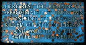 Pennies on Rebel Grave, Lewisburg, West Virginia, Greenbrier County, Greenbrier Valley Region