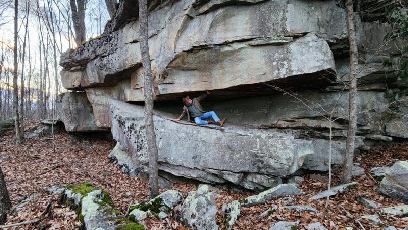 Dave Sibray explores cliff in West Virginia Dave Sibray searches cliffs for clues regarding a tragedy that killed two West Virginia hunters in the late 1800s.