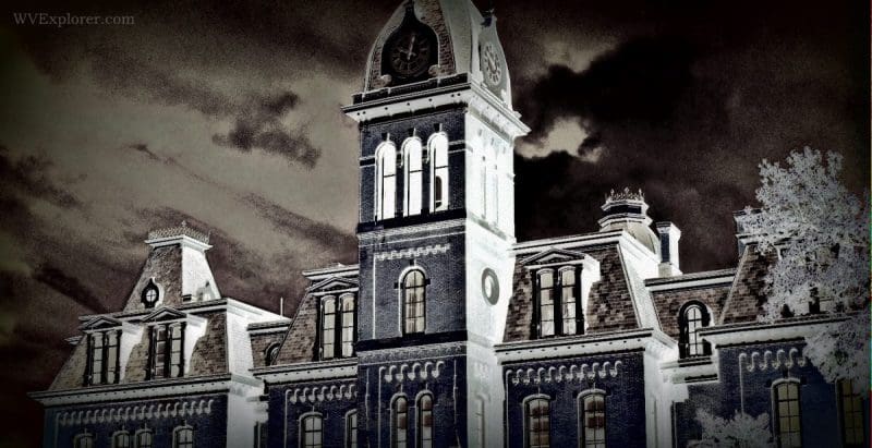 Woodburn Hall in inverted color