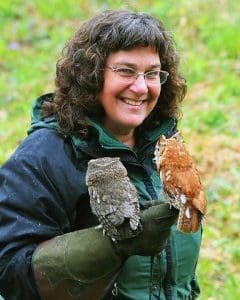 Wendy Perrone cares for raptors
