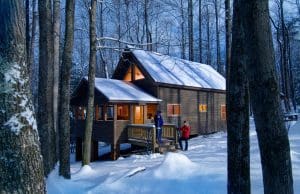Vacationers arrive at cabin near Fayetteville., West Virginia