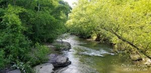 Rocky slabs line the Paint Creek near Mossy, West Virginia.
