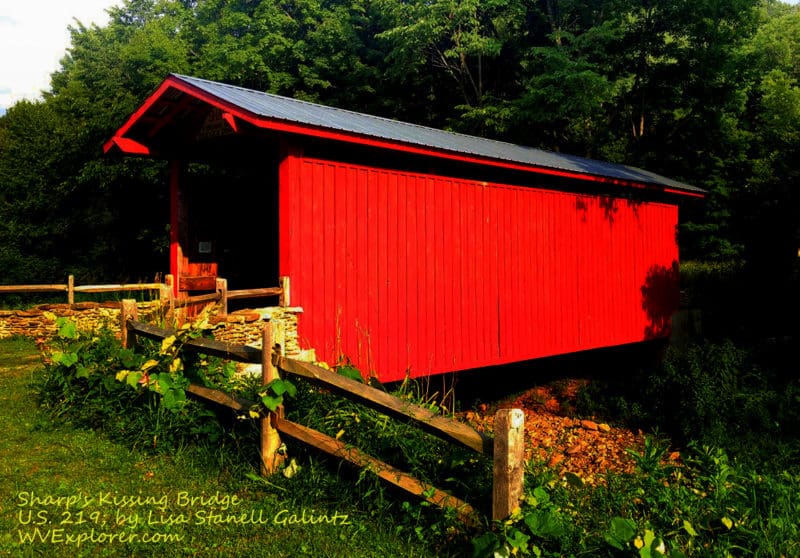 Sharp's Kissing Bridge spans a run along on U.S. 219.