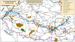 A map of the Guyandotte Water Trail