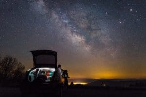 Stargazers park along the remote Highland Scenic Highway in Pocahontas County.