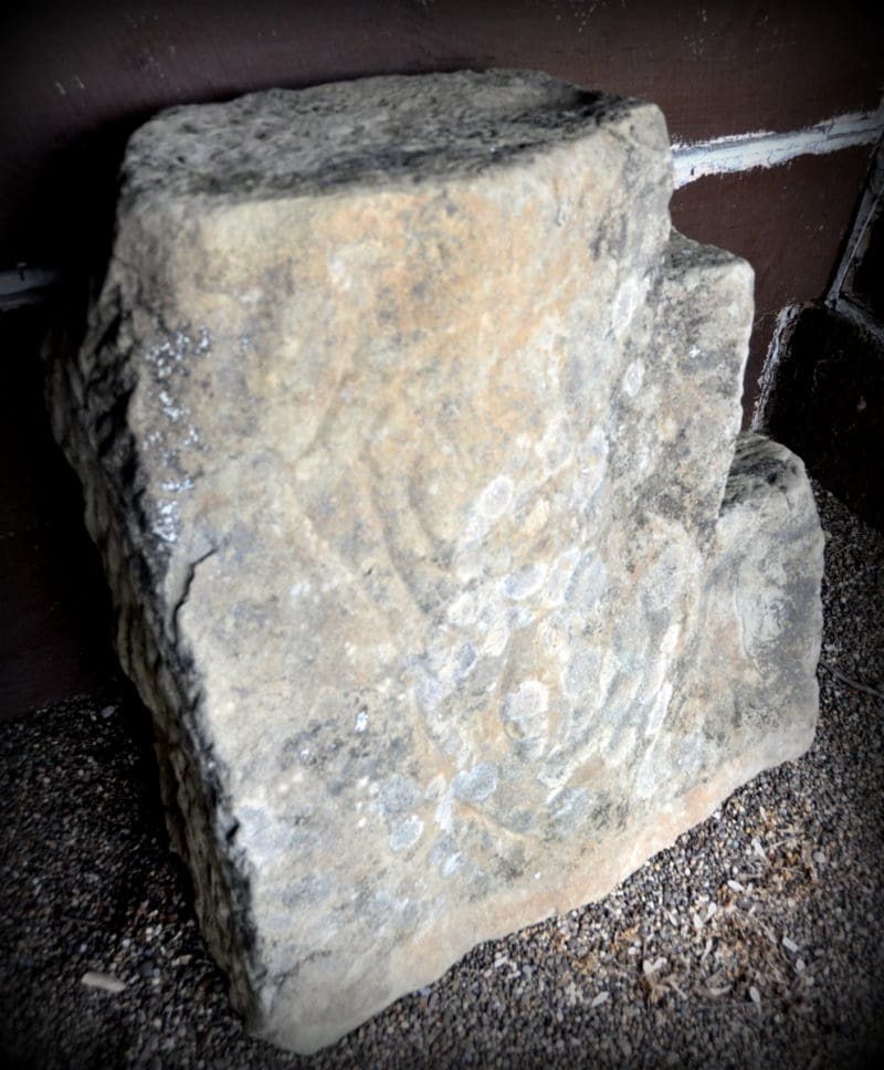 Panther Petroglyph The Panther Petroglyph stands upright in a shelter at Tu-Endie-Wei State Park at Point Pleasant, West Virginia.
