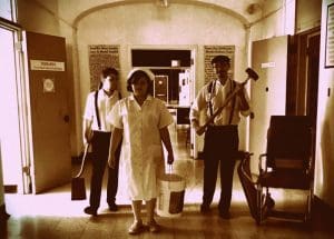 Costumed guides lead guests through the Trans-Allegheny Lunatic Asylum.