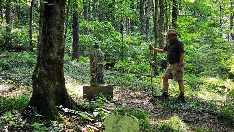 David Sibray at cemetery in West Virginia