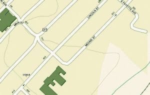Map showing Mound Street in Mount Hope, West Virginia.