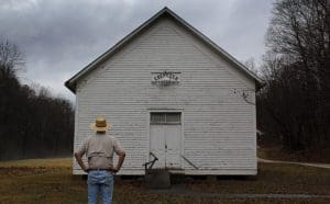 David Sibray visits the Ebenezer Church beyond the Low Gap at the head of Skull Run.