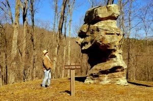 David Sibray visits Old Stone Face at North Bend State Park near Cairo, West Virginia.