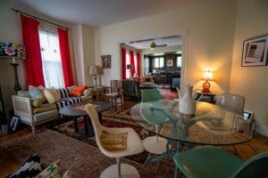 Guests are welcome to mingle over cocktails at the singular Cooper House Bed and Cocktail.