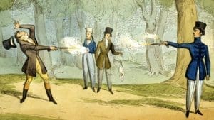 Dueling was not popular in West Virginia, though the Moore-Burnham Duel was notably undertaken at Clarksburg in 1810.