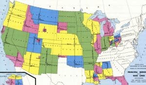 A grid system was expanded west from the Point of Beginning at the West Virginia boundary in 1786.