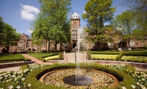 Old Main at Bethany University is among the most notable examples of Collegiate Gothic Architecture in the U.S.