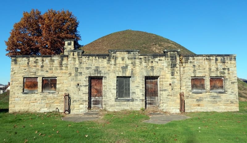 Old Museum at the Grave Creek Mound Prisoners from the adjacent penitentiary helped build the old Grave Creek Mount Museum.