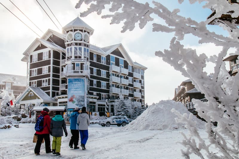 Families gather at Snowshoe Mountain, the highest mountain settlement in West Virginia.
