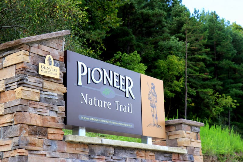Trailhead at Pioneer Nature Trail at Glenville. (Photo: Glenville State College)
