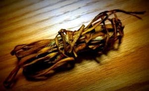 Tugs, such as those for which the Tug Fork in West Virginia was named, are stripped from animal hides.