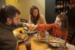 A family dines at The Olive Tree Cafe in South Charleston, West Virginia.