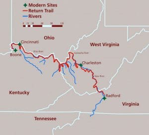 Map of Mary Ingles Escape