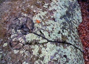Lye drained from barrels was channels into a basin at the edge of this rock shelf.