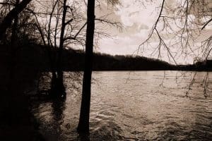 Sliding Hill, in the left distances, rises along the Ohio River in Mason County.