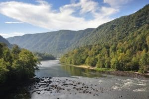 Red Ash Island lies along a remote stretch of the New River.