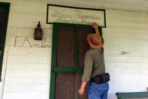 Folk art from the Civil War period recalls the tavern's use as a headquarters for the Chicago Grey Dragoons.