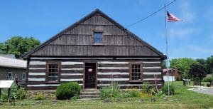 The fort building at Fort Ashby has been preserved and restored.