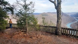 David Sibray observes the New River Gorge National Park at Grandview.