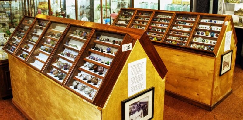 More than 14,000 pieces of glass on display at the American Glass Museum at Weston, West Virginia.