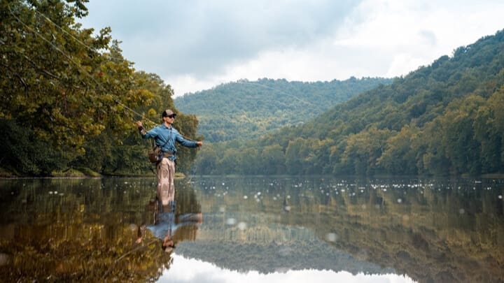 Casting for bass In West Virginia