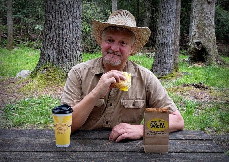 David Sibray eating a Tudor’s Biscuit World biscuit David Sibray Eating A Tudors Biscuit World Biscuit in West Virginia