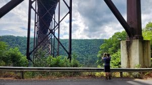Photographer Beneath New River Gorge Bridge in West Virginia