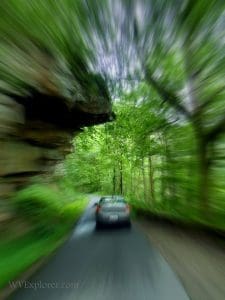 Road Beneath New River Gorge Bridge in West Virginia