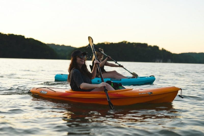 Kayakers On The Ohio River in West Virginia