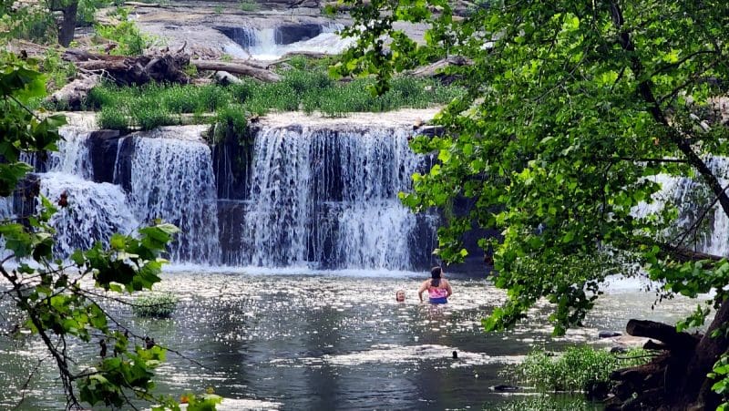 Swimmers At Sandstone Falls in West Virginia