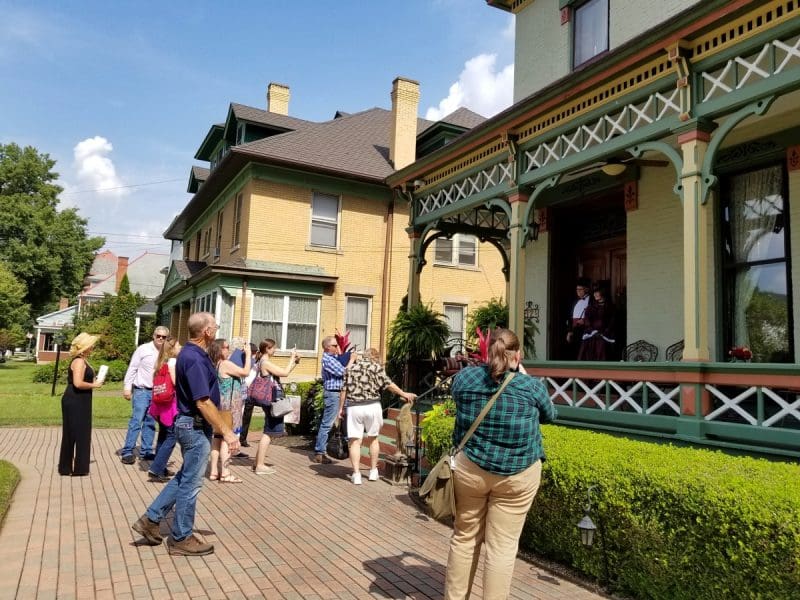 Members of the Preservation Alliance of West Virginia explorer historic homes in Parkersburg, West Virginia.