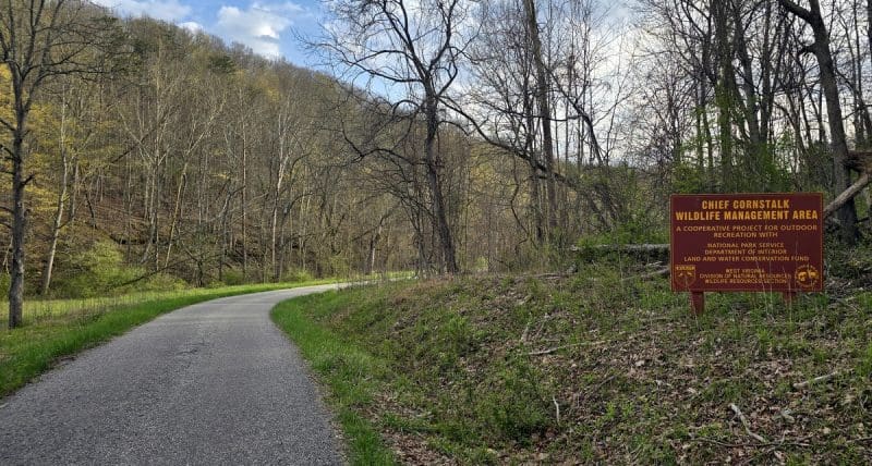 The eastern entrance to the Chief Cornstalk Wildlife Management Area is on Cornstalk Road.