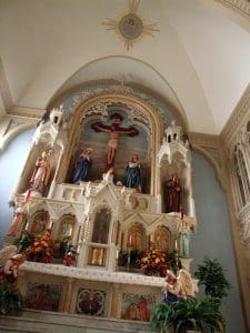 Three Capuchin Brothers carved the altars inside the church of St. Alphonsus Maria Liguori in the late 1800s.