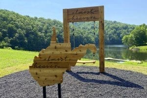 A new "Almost Heaven" Swing has been installed at Charles Fork Lake near Spencer, West Virginia.