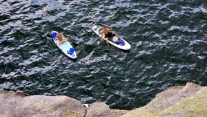 Boaters on Summersville Lake cavort below the cliffs near the cemetery, perhaps unaware of its import.